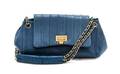 A Chanel Blue Calfskin Leather Accordian Flap Handbag