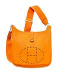 An Hermes Orange Evelyne III PM Handbag