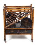 A Victorian Export Lacquered Bamboo Canterbury