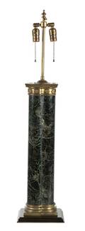 A French Empire Style Gilt Bronze Mounted Marble Table Lamp