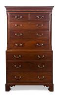 A George III Mahogany Inlaid Chest on Chest
