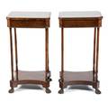 A Pair of Regency Brass Mounted Rosewood Side Tables