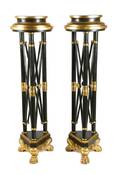 A Pair of Regency Style Parcel Gilt Torchere Stands