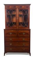 A Regency Inlaid Mahogany Secretary Bookcase