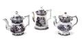 A Collection of Black and White Ironstone Transferware Beverage Items
