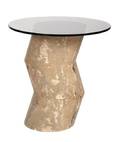 A Contemporary Glass and Stone Side Table