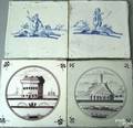 Four Dutch Delft tiles 18th c