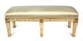 A Neoclassical Style Painted and Parcel Gilt Bench