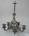 Cast Brass 5arm rococo chandelier 19th c
