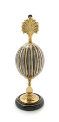A Painted and Parcel Gilt Ostrich Egg