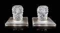 A Pair of Lalique Molded and Frosted Glass Mascots