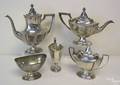 Fivepiece International sterling silver tea service to include coffee pot