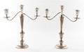 A Pair of American Silver ThreeLight Candelabra Alvin