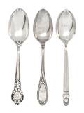 A Group of Three American Silver Table Spoons
