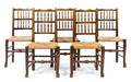 A Set of Five Spindle Back Side Chairs