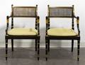 A Pair of Regency Style Ebonized Chairs Baker