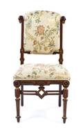 An Aesthetic Movement Parcel Gilt Mahogany Side Chair