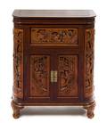 A Chinese Carved Mahogany Side Cabinet