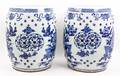 A Pair of Blue and White Porcelain Garden Seats
