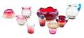 Nine Amberina and Cranberry Glass Articles