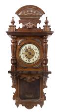 A Victorian Walnut Regulator Clock