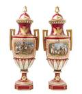 A Pair of Sevres Porcelain Covered Vases