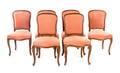 A Set of Eight Louis XV Style Faux Painted Dining Chairs