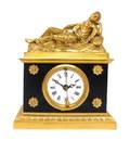 A French Gilt Bronze Figural Table Clock