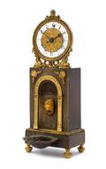 A Continental Gilt and Patinated Bronze Automaton Clock