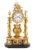 A Continental Gilt Bronze Mantel Clock