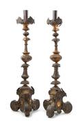 A Pair of Baroque Style Gilt Metal Pricket Sticks