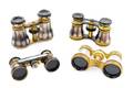 Four Pairs of Continental Abalone and Mother of Pearl Veneered Opera Glasses