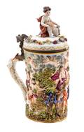A CapodiMonte Gilt Metal Mounted Porcelain Tankard