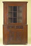 Pennsylvania painted poplar 2part corner cupboard ca 1825