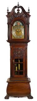 A George III Style Mahogany Tall Case Clock