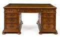 A William and Mary Style Walnut Pedestal Desk
