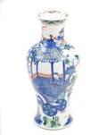 Chinese Famille Verte Baluster Vase Kangxi