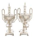 A Pair of English SilverPlate Tea Urns
