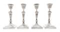 A Set Four English Silver Candlesticks