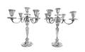 A Pair of American Silver FiveLight Candelabra