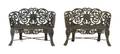 A Pair of Wrought Iron Garden Benches
