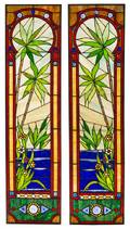 A Pair of Leaded Glass Windows