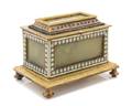 A French Onyx and Champleve Decorated Gilt Bronze Table Casket