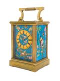 A French Brass and Champleve Carriage Clock