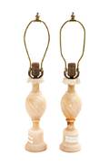 A Pair of Alabaster Table Lamps
