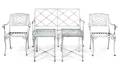 A Suite of White Painted Aluminum Garden Furniture