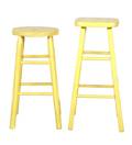 Two Yellow Painted Stools