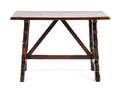 A Spanish Baroque Style Walnut Trestle Table