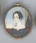 American oil on ivory portrait of a young woman 19th c