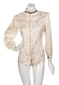 A Valentino Cream Blouse with Mandarin Collar